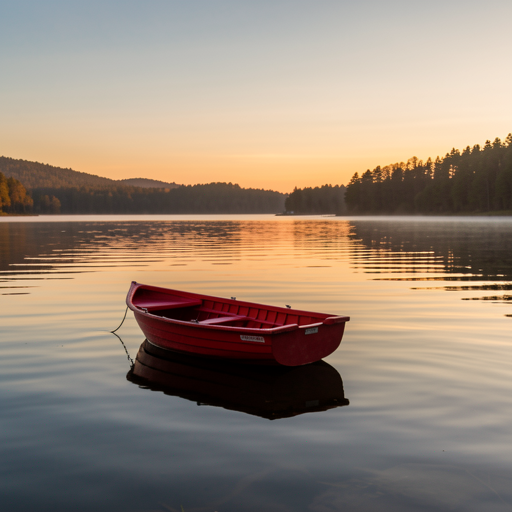 FLUX.2 klein-9B, rowboat at sunrise prompt